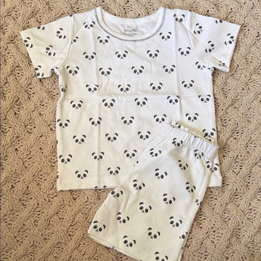 Kut from the Kloth Panda Print Kids Pajama Set - White and Black